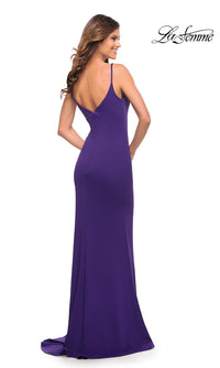 La Femme-Simple Long Sleek Prom Dress by La Femme