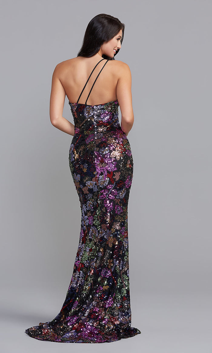 Promgirl Private Label-PromGirl One-Shoulder Long Sequin Prom Dress