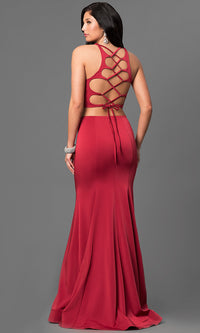 La Femme-Two Piece La Femme Prom Dress with an Open Back