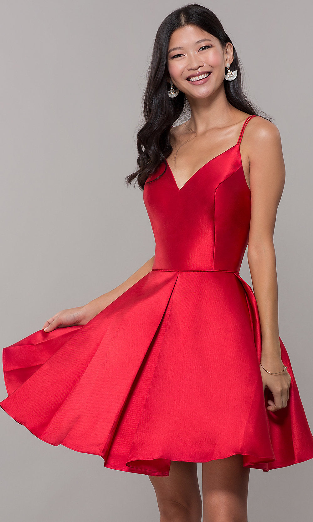 Red Short Prom Dresses With Straps