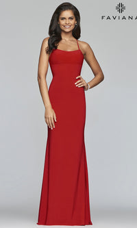 Faviana-Scoop-Neck Open-Back Prom Dress by Faviana