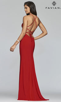 Faviana-Scoop-Neck Open-Back Prom Dress by Faviana