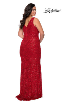 La Femme-La Femme Long Sequined Plus Formal Evening Gown
