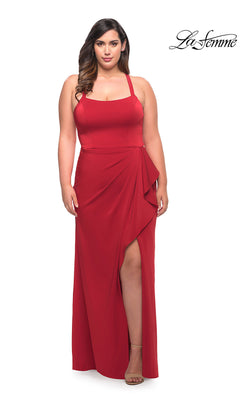 Formal Plus-Size Long La Femme Prom Dress - PromGirl Red / 18W Formal Plus-Size Long La Femme Prom Dress - PromGirl Red / 18W