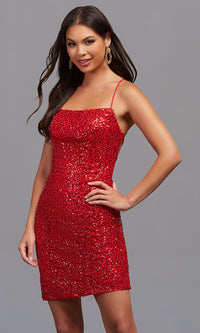 Sparkly Short Tight Sequin Homecoming Dress