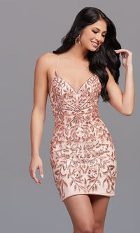 Promgirl Private Label-Tight Sequin PromGirl Short Homecoming Dress
