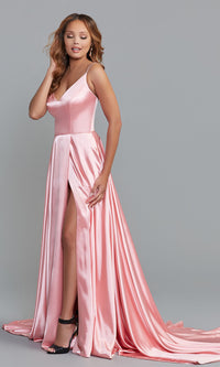 Prom Dress with Long Faux-Wrap Skirt