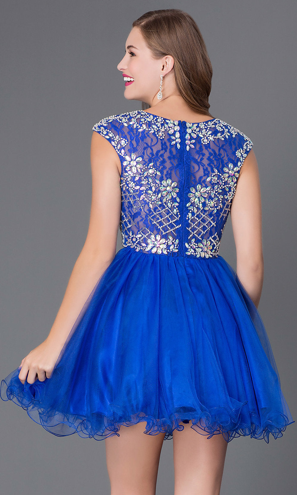 Dancing Queen-Short Tulle Homecoming Dance Dress with Beading