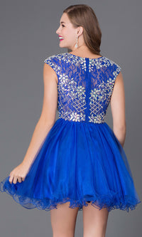 Dancing Queen-Short Tulle Homecoming Dance Dress with Beading
