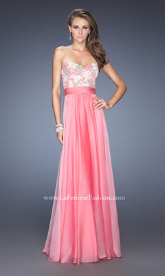 La Femme-Long Strapless Sweetheart Dress