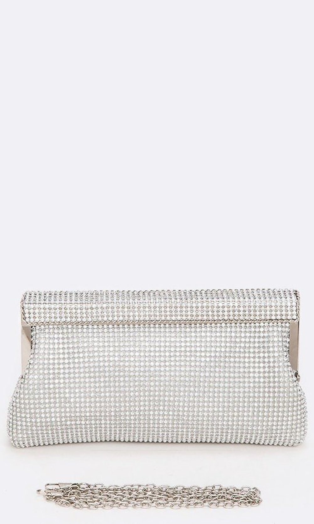 Mesh Soft Clutch Bag with Crystals
