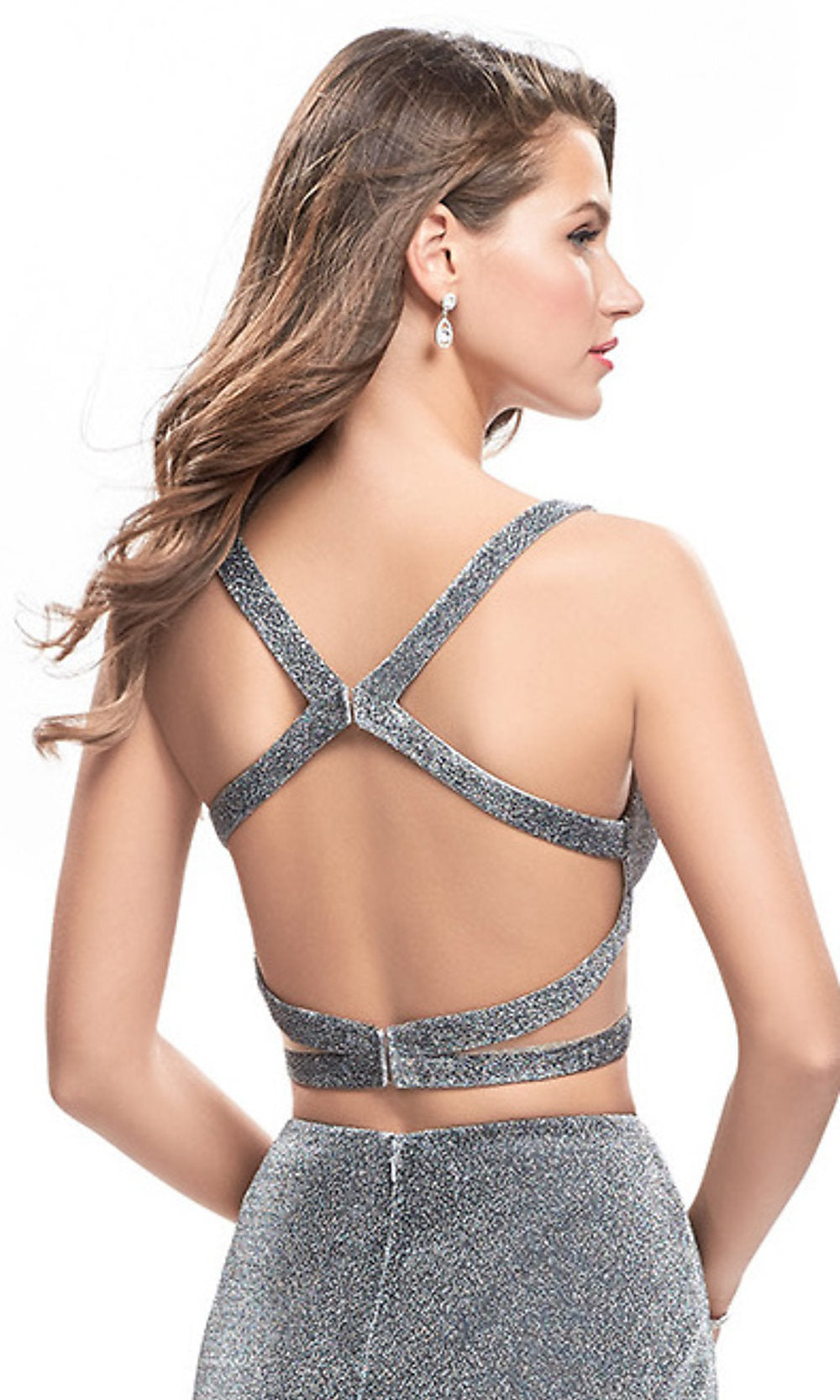 La Femme-Two-Piece La Femme Prom Dress with Open Back