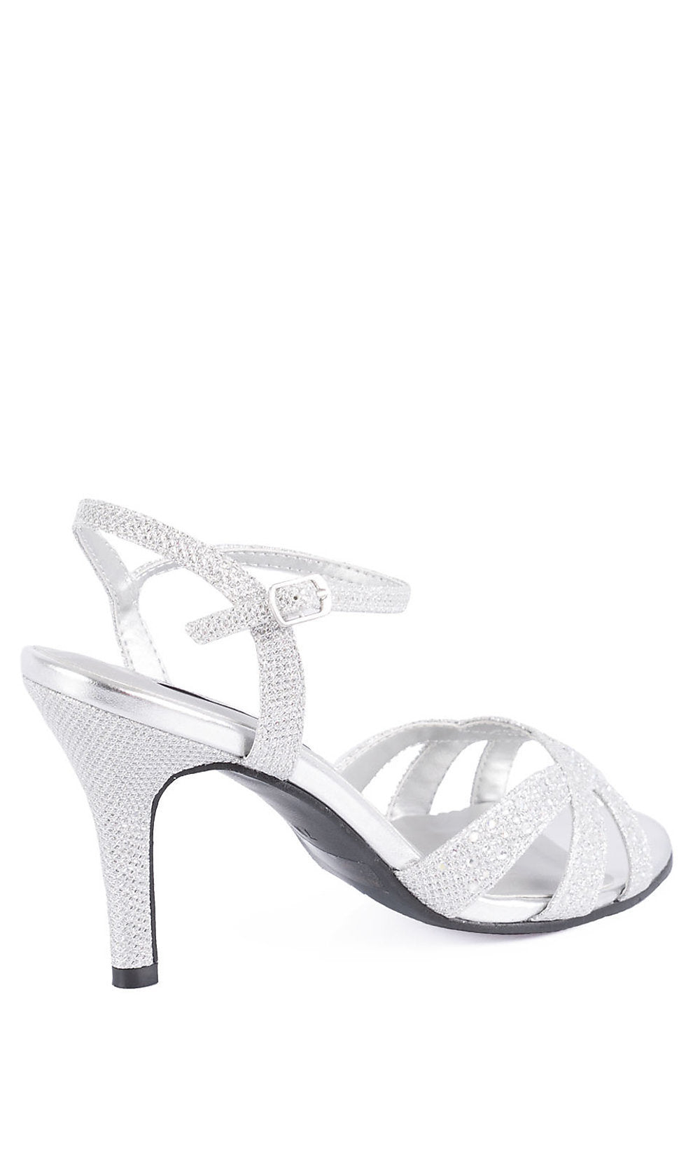 Touch Ups-Silver Low Open Toe Heel