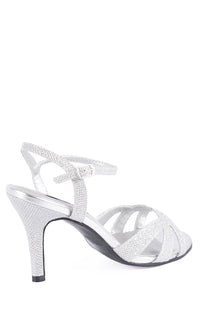 Touch Ups-Silver Low Open Toe Heel