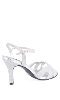 Touch Ups-Silver Low Open Toe Heel