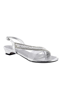 Touch Ups-Silver Eleanor Sandal with a Short Heel