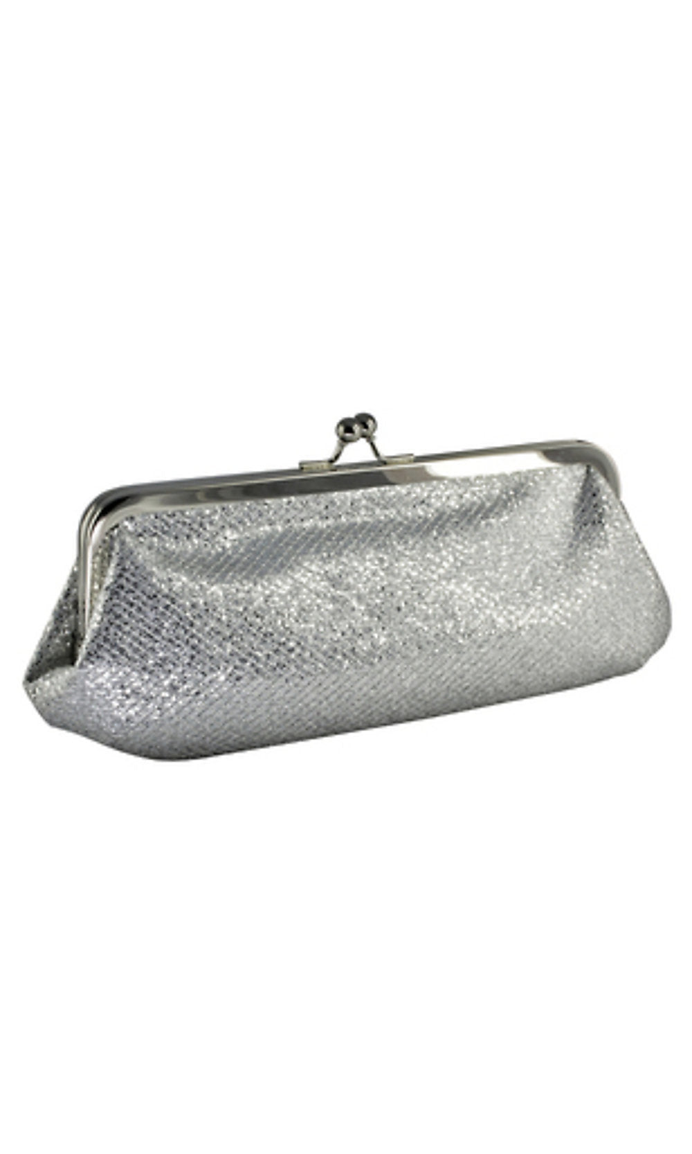 Farah Silver Prom Clutch with Snap Top B701