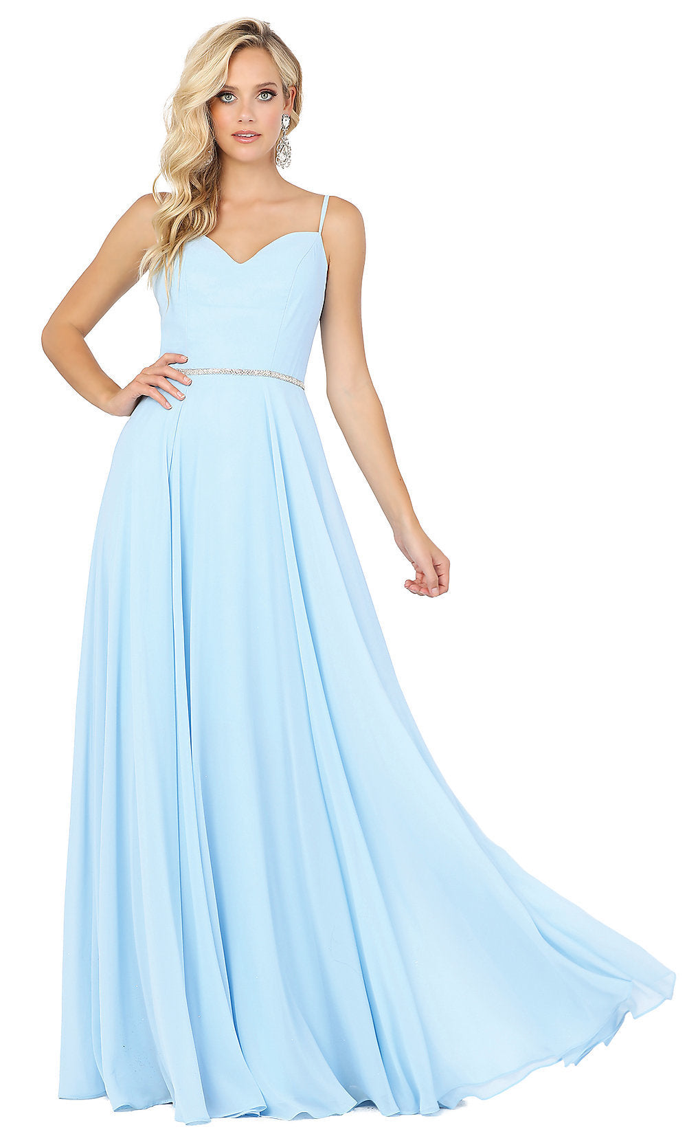 Simple Long A-Line Prom Dress with Corset Back