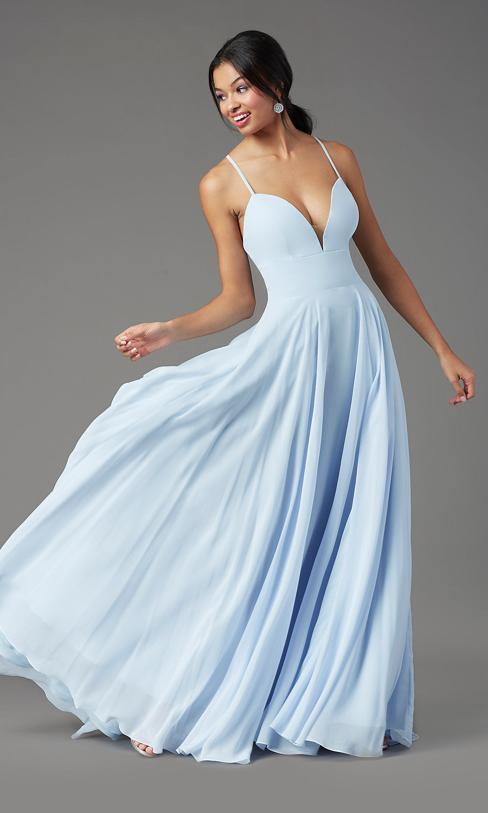 A-Line Long Chiffon Formal Prom Dress by PromGirl