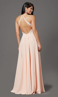 V-Neck Open-Back Long Prom Dress by PromGirl