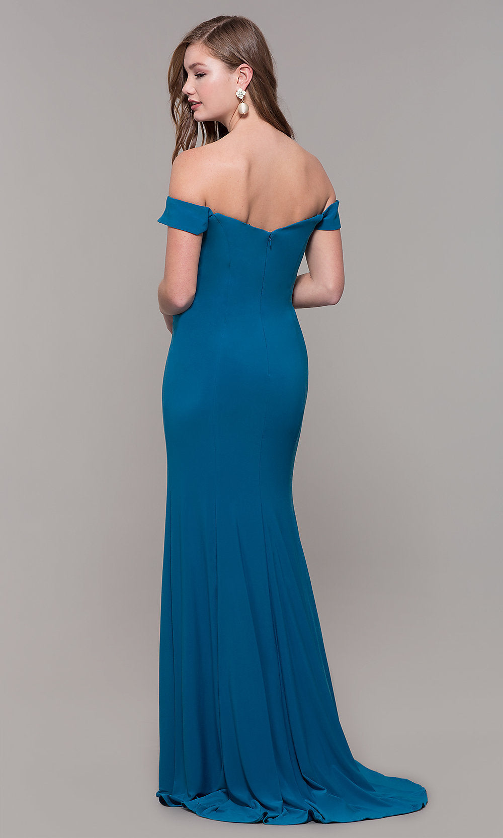 Long Off-the-Shoulder Sweetheart Prom Dress