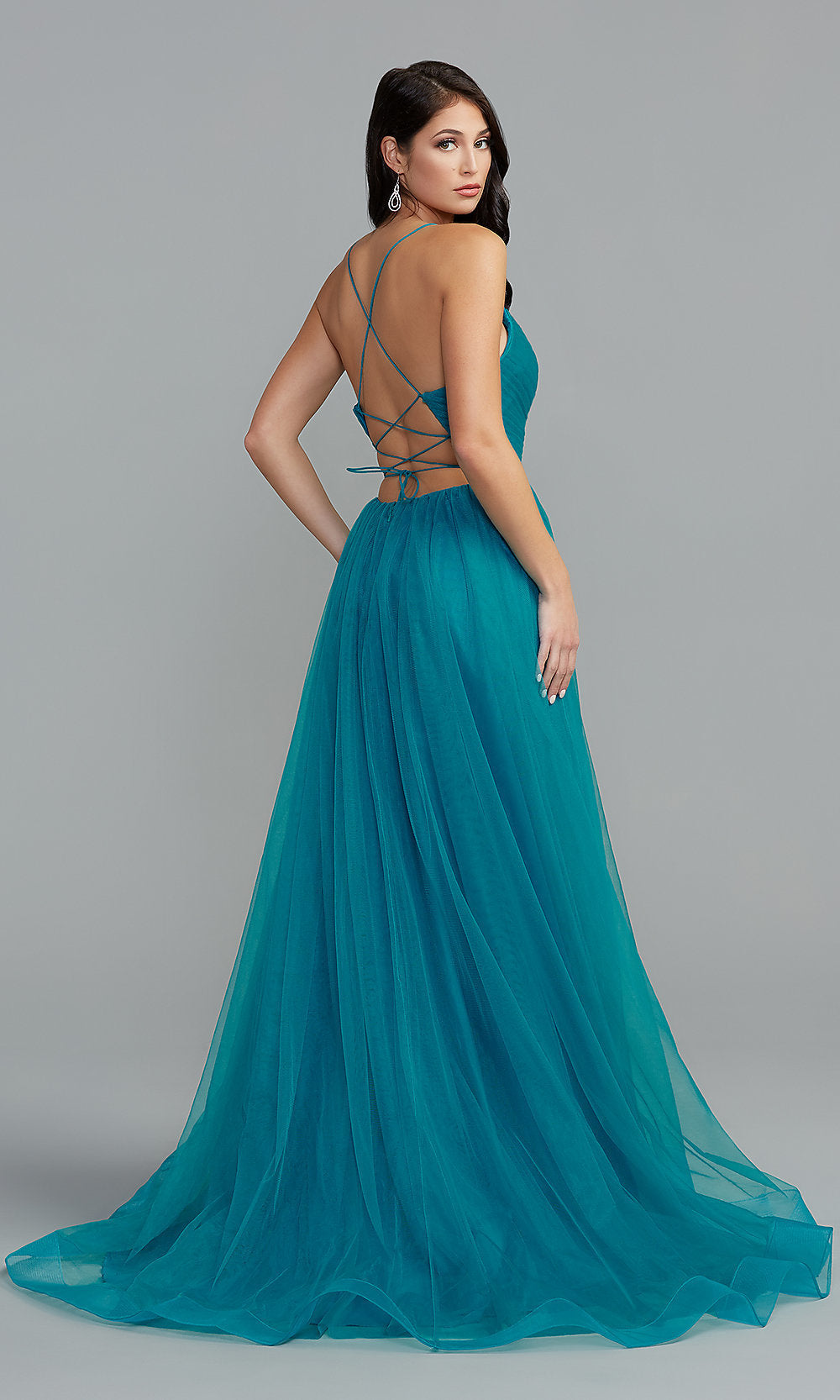 PromGirl Strappy-Back Long Ball Gown for Prom