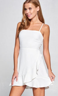 A Love Story-Short White Casual Graduation Dress with Open Back