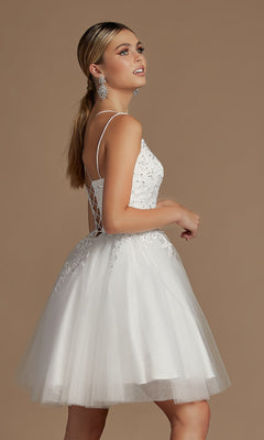 Short A-Line Corset-Back Hoco Party Dress
