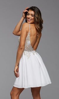 Short PromGirl Prom Dress with Embroidery
