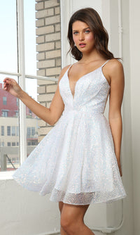 Narianna-Sequin Short Fit-and-Flare Unique Homecoming Dress