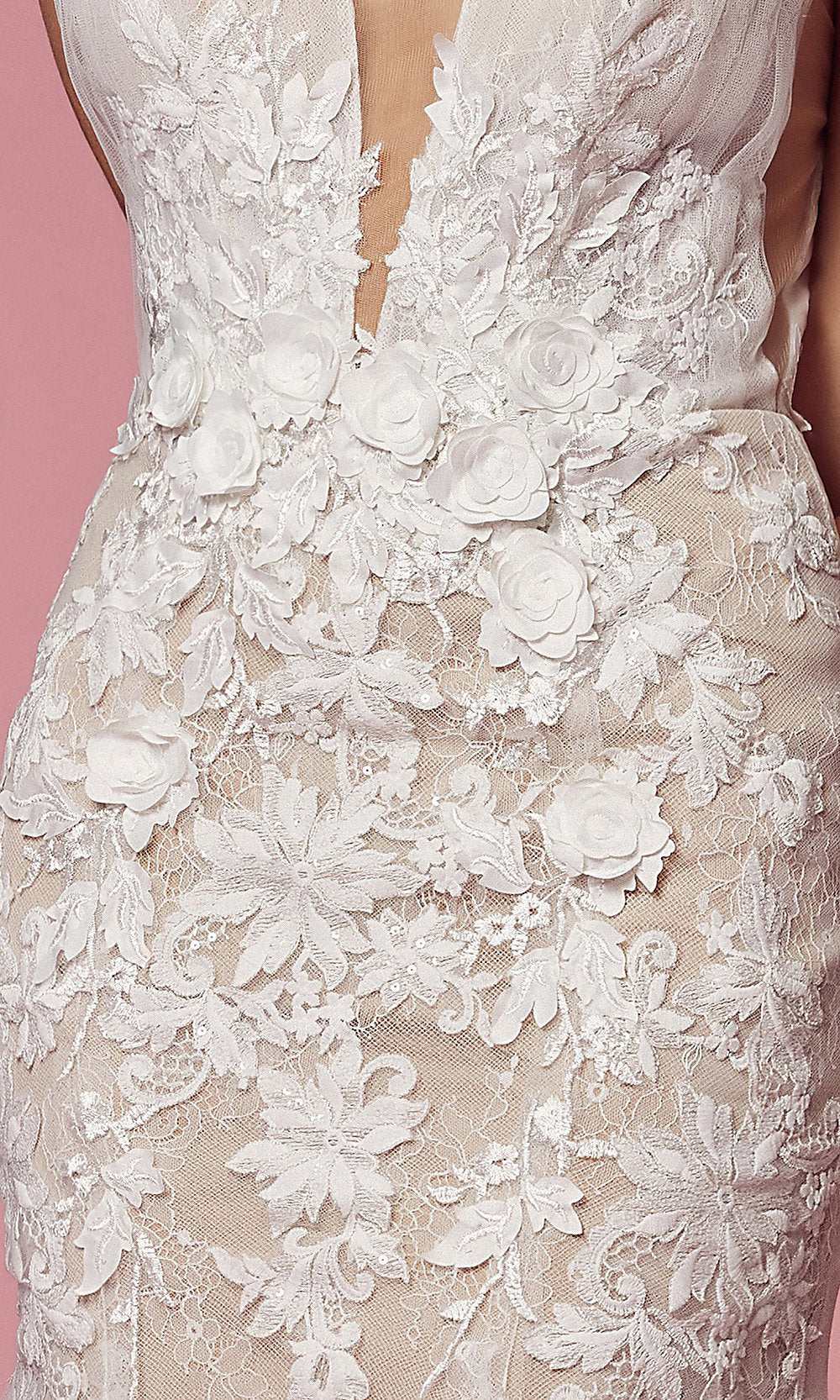 Narianna-White Lace Formal Mermaid Bridal Gown