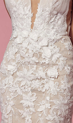 Narianna-White Lace Formal Mermaid Bridal Gown