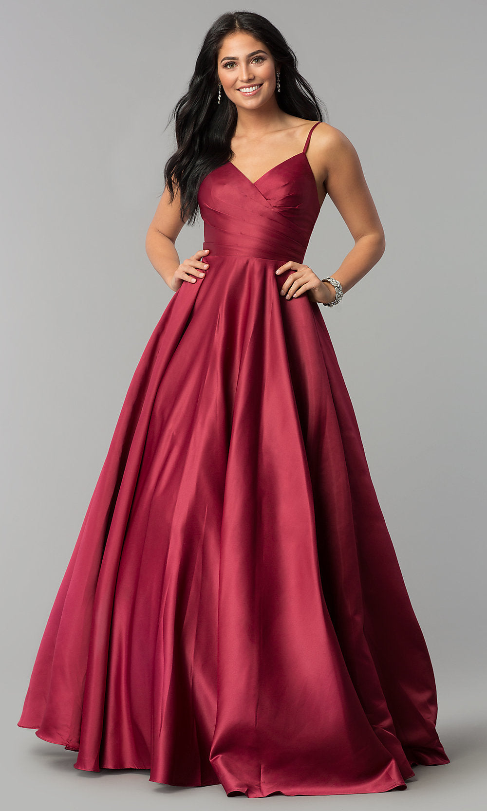 V-Neck Simple Classic Ball Gown for Prom