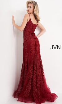 JVN by Jovani-Embroidered JVN by Jovani Corset-Back Prom Dress