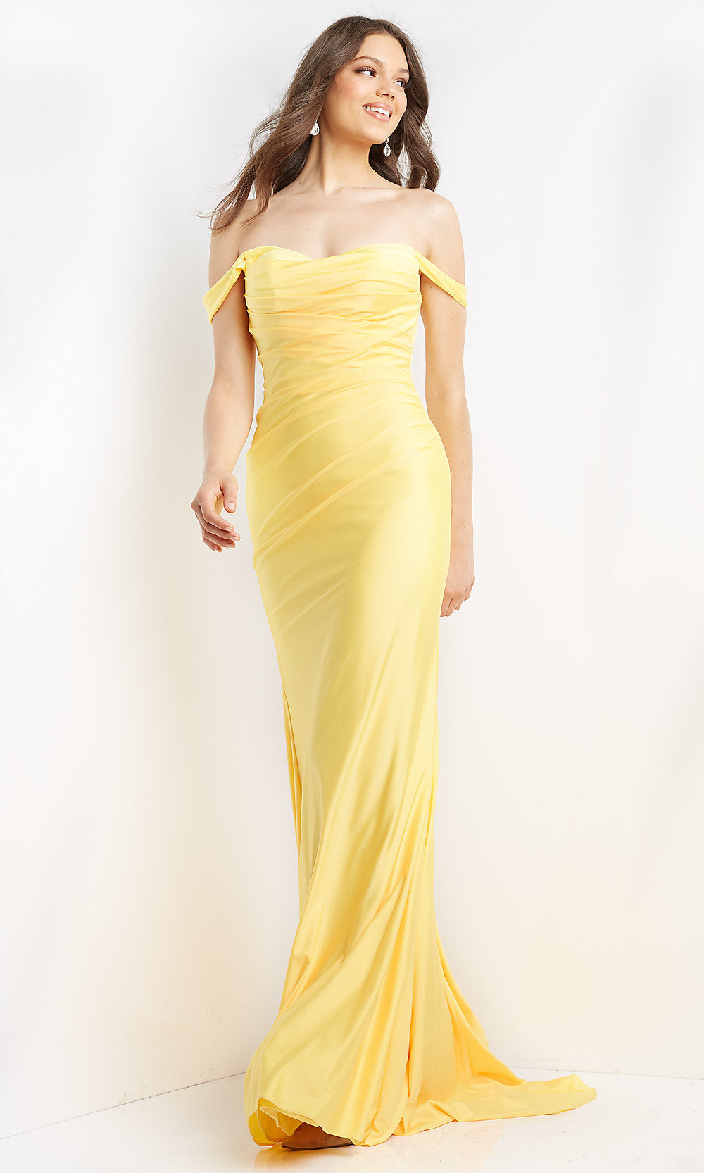 JVN by Jovani-JVN by Jovani Off-the-Shoulder Long Prom Dress