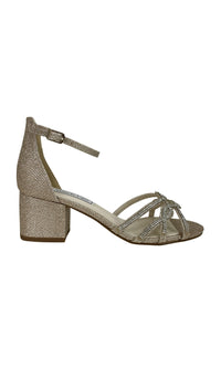 Zoey Champagne Gold Sandal with a Block Heel 4383